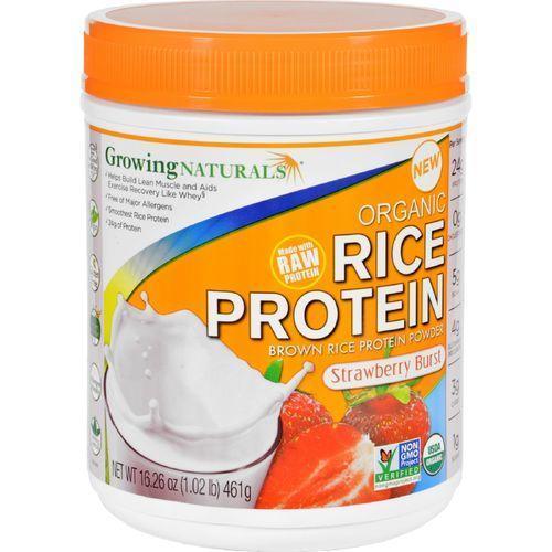 Growing Naturals Brown Rice Protein Powder - Organic - Strawberry Burst - 16.26 oz