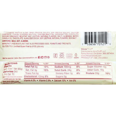 Think Products Thin Bar - Chocolate Fudge - Case of 10 - 2.1 oz