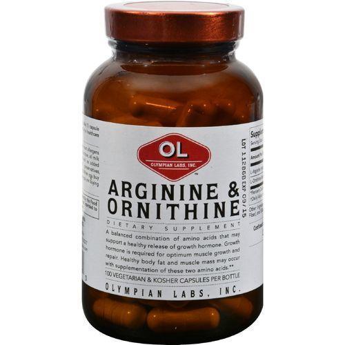 Olympian Labs Arginine and Ornithine - 100 Vegetarian Capsules