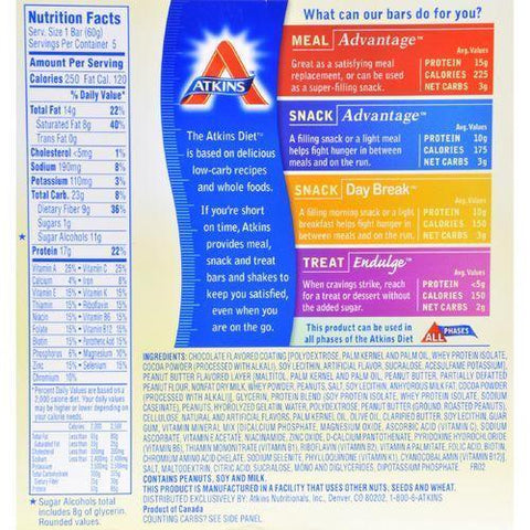 Atkins Advantage Bar Chocolate Peanut Butter - 5 Bars