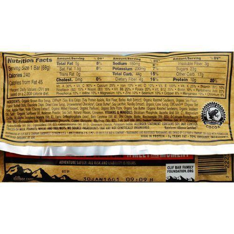 Clif Bar - Organic Chocolate Chip - Case of 12 - 2.4 oz