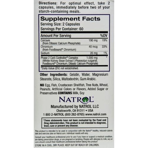 Natrol White Kidney Bean Carb Intercept - 120 Capsules