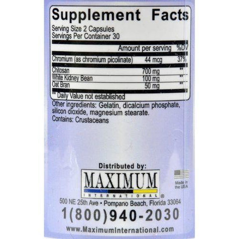 Maximum International 1-EZ Fat and Carb Blocker - 60 Capsules