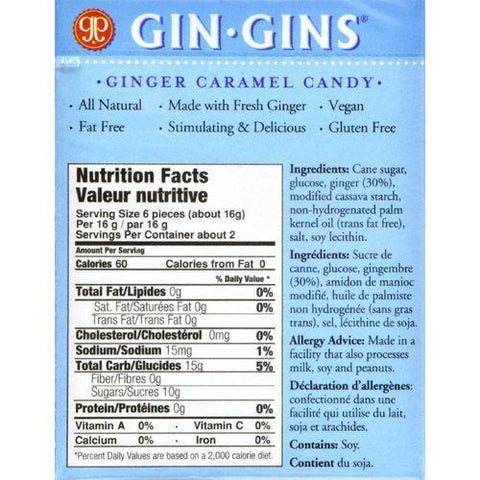 Ginger People Gingins Super Boost Candy - Case of 24 - 1.1 oz