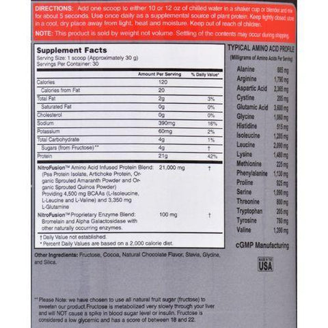 Nitro Fusion Multi-Source Protein Formula Chocolate - 2 lbs
