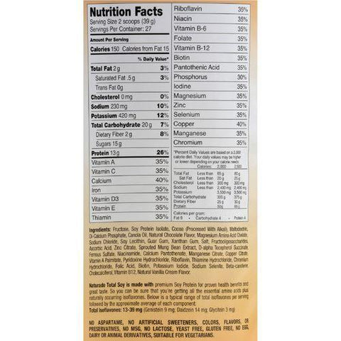 Naturade Total Soy Meal Replacement Bavarian Chocolate - 37.14 oz