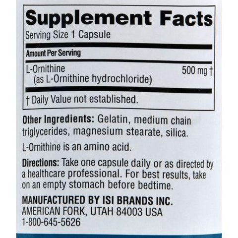 Twinlab L-Ornithine - 500 mg - 100 Capsules