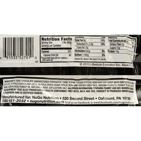 NuGo Nutrition Bar - Dark - Peanut Butter Cup - 1.76 oz - Case of 12