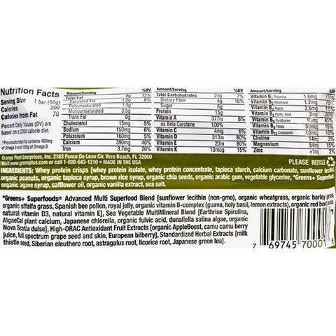 Greens Plus Plusbar Protein Bar - Whey Krisp - 1.76 oz Bars - Case of 12