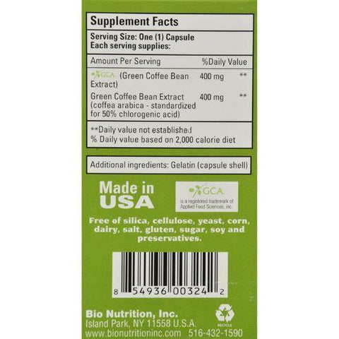 Bio Nutrition Pure Green Coffee Bean - 50 Gelcaps