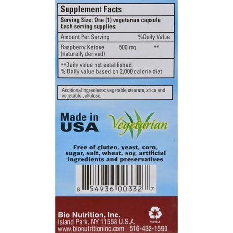 Bio Nutrition Raspberry Keytones - 500 mg - 60 Ct