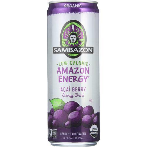 Sambazon Energy Drink - Amazon Energy - Acai Berry - Low Calorie - 12 oz - case of 24