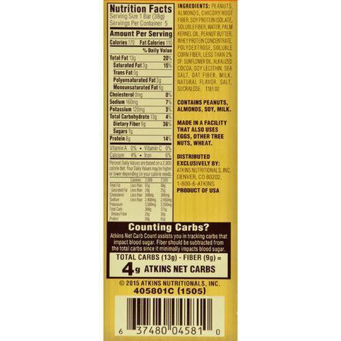 Atkins Harvest Trail Bar - Dark Chocolate Peanut Butter - 1.3 oz - 5 Count