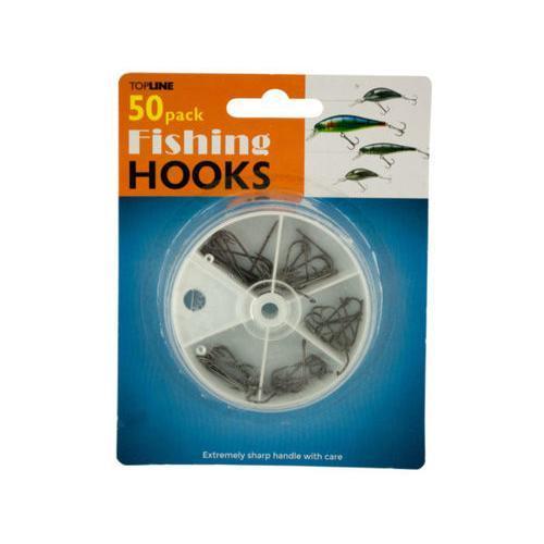 Fishing Hooks Set in Divided Case ( Case of 72 )