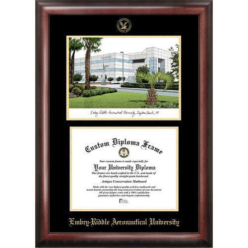 Embry-Riddle Aeronautical University Gold Embossed Diploma Frame with Limited Edition Lithograph