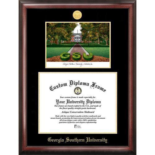 Georgia Southern University Gold Embossed Diploma Frame with Limited Edition Lithograph