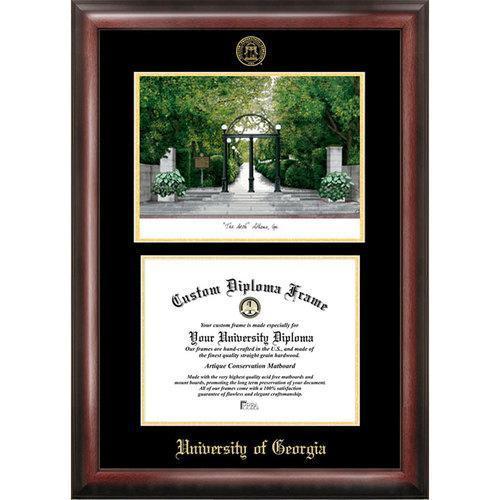 University of Georgia Gold Embossed Diploma Frame with Limited Edition Lithograph