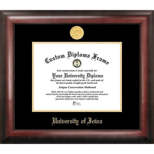 University of Iowa Gold Embossed Diploma Frame