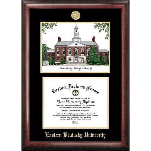 Eastern Kentucky University Gold Embossed Diploma Frame with Limited Edition Lithograph