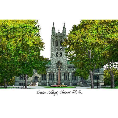 Boston College Campus Images Lithograph Print