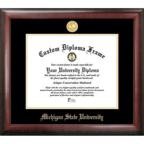 Michigan State University: Spartan Statue Gold Embossed Diploma Frame