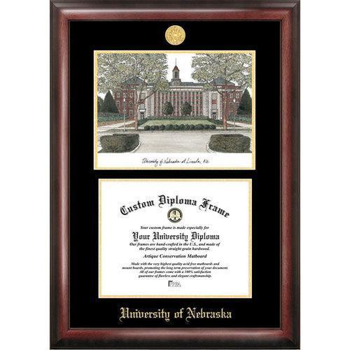 University of Nebraska, Lincoln Gold Embossed Diploma Frame with Limited Edition Lithograph