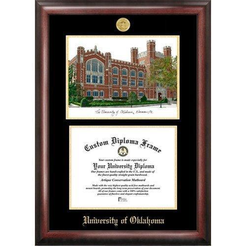 University of Oklahoma Gold Embossed Diploma Frame with Limited Edition Litho...