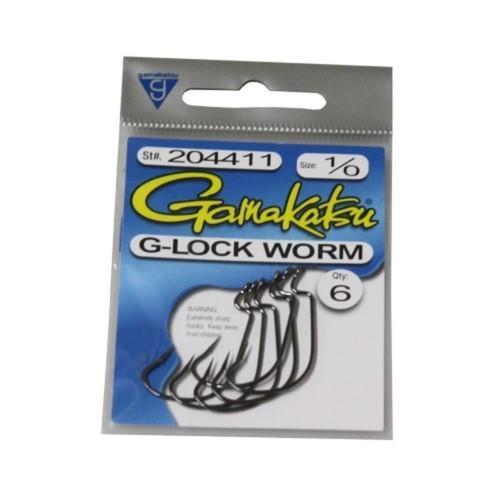 Gamakatsu Offest G-Lock Size 2/0 Hook 6 Per Pack 204412