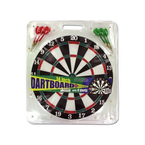 Dartboard with Metal Tip Darts ( Case of 16 )