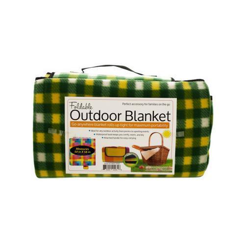 Soft Fleece Foldable Outdoor Blanket ( Case of 2 )