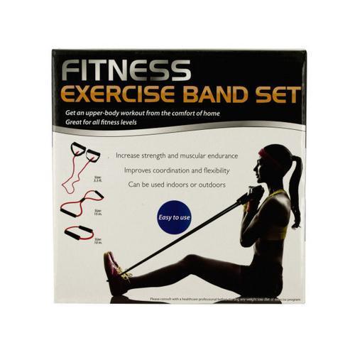 Fitness Exercise Band Set with Storage Bag ( Case of 2 )