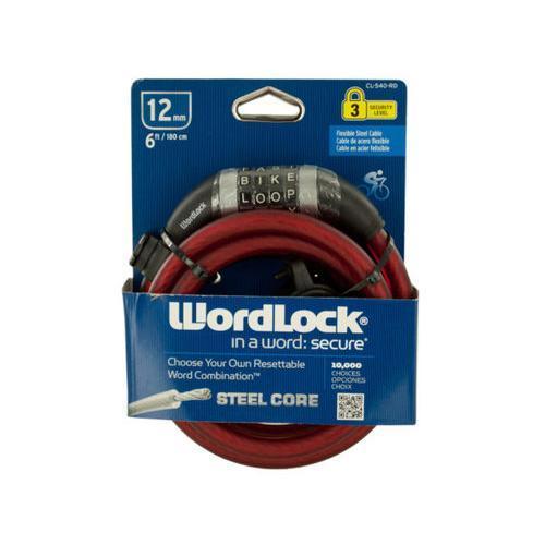 WordLock Flexible Steel Cable Bike Lock ( Case of 12 )