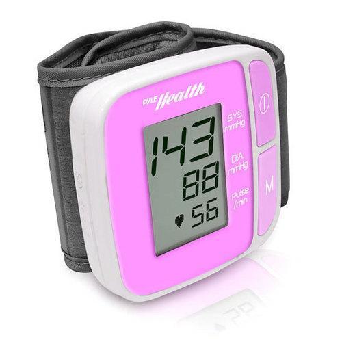 Bluetooth SMART Wrist Blood Pressure Monitor with Free Downloadable Health Tracking App and Adjustable Strap, Safe for All Ages (Pink Color)