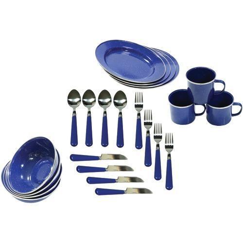 Stansport Enamel Camping 24-piece Tableware Set (pack of 1 Ea)