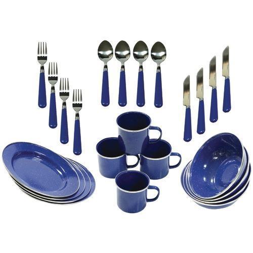 Stansport Deluxe Enamel Tableware Set&#44; 24-piece (pack of 1 Ea)