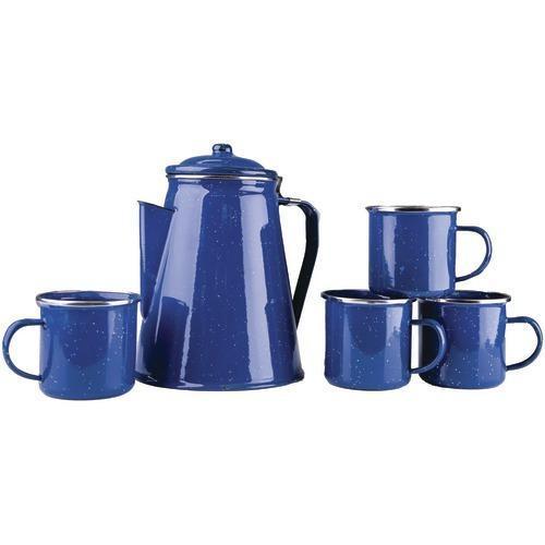 Stansport Enamel Percolator Coffee Pot &amp;amp; 4 Mug Set (pack of 1 Ea)