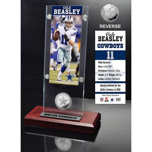 Cole Beasley Ticket &amp; Minted Coin Acrylic Desk Top