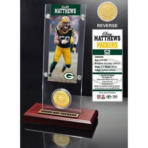 Clay Matthews Ticket &amp; Bronze Coin Acrylic Desk Top