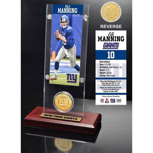 Eli Manning Ticket &amp; Bronze Coin Acrylic Desk Top