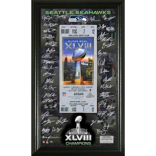 Seattle Seahawks Super Bowl 48 Signature Ticket