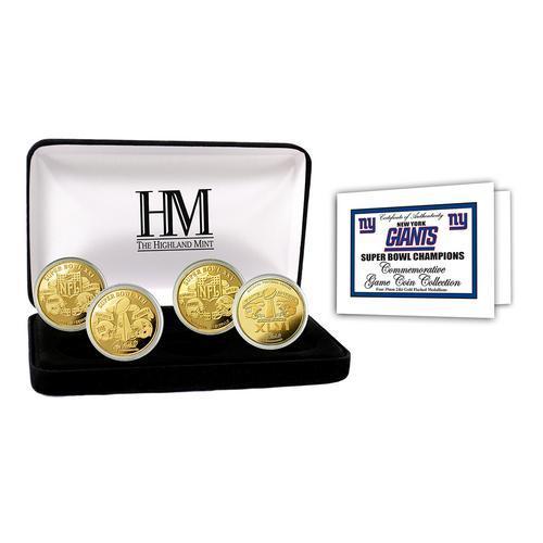 New York Giants 4-time Super Bowl Champions Gold Game Coin Set