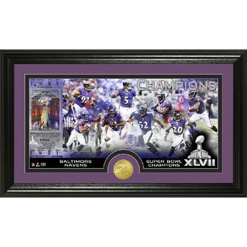 Baltimore Ravens Super Bowl XLVII Champions Bronze Coin Pano Photo Mint