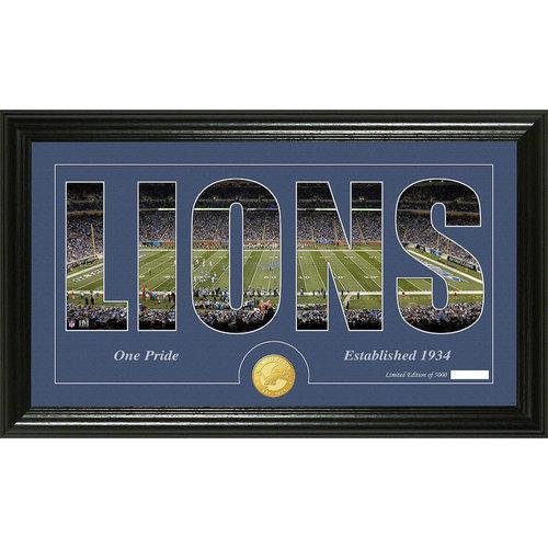 Detroit Lions Silhouette" Bronze Coin Panoramic Photo Mint"