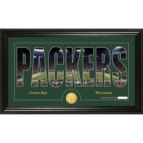 Green Bay Packers Silhouette" Bronze Coin Panoramic Photo Mint"