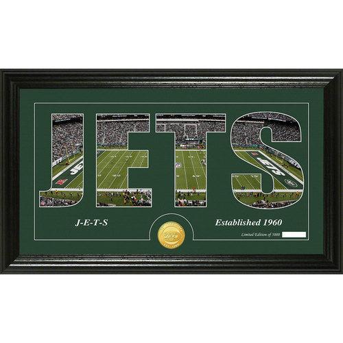 New York Jets Silhouette" Bronze Coin Panoramic Photo Mint"