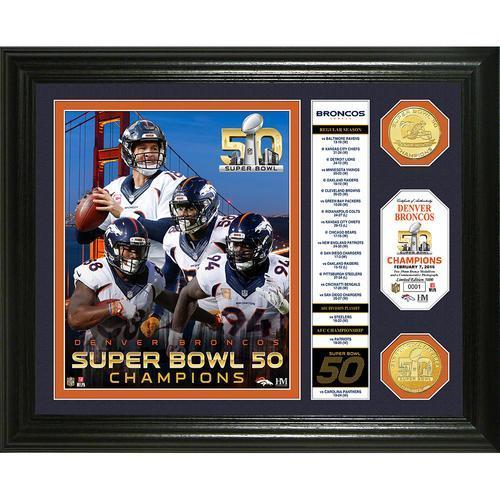 Denver Broncos Super Bowl 50 Champions Banner" Bronze Coin Photo Mint"