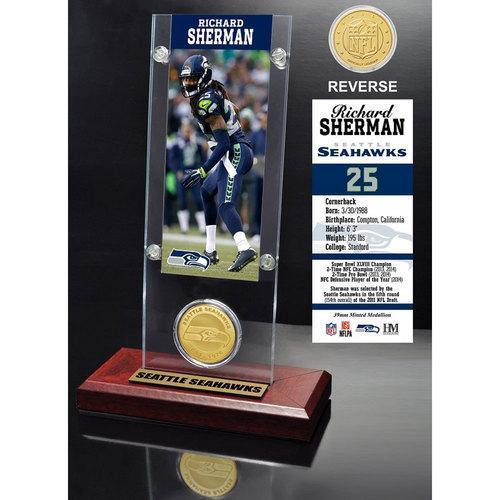 Richard Sherman Ticket &amp; Bronze Coin Acrylic Desk Top