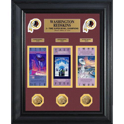 Washington Redskins Super Bowl Ticket and Game Coin Collectible Frame