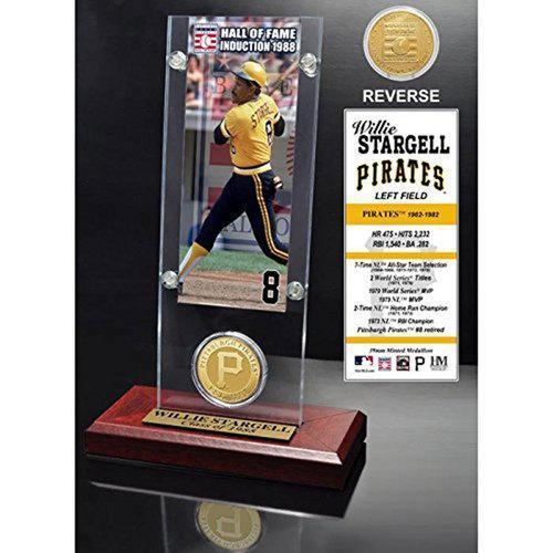 Willie Stargell Hall of Fame" Ticket &amp; Bronze Coin Acrylic Desk Top"